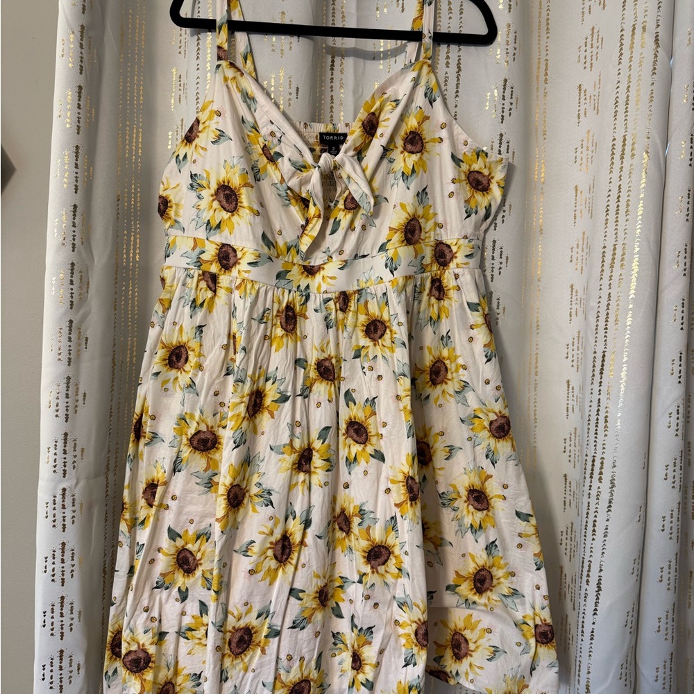 Torrid White Sunflower Dress